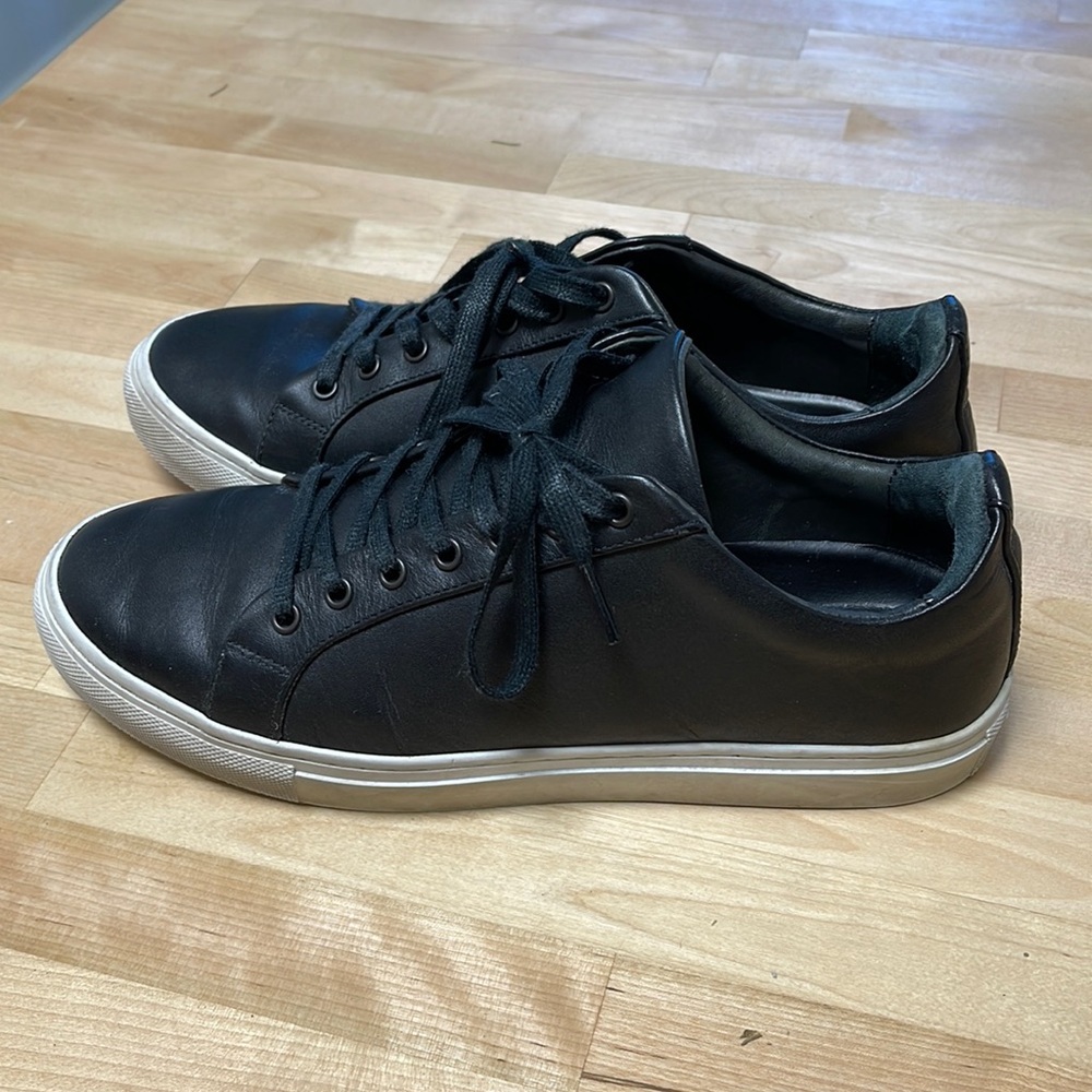 Mens Black Thursday Leather Sneaker Sz 8